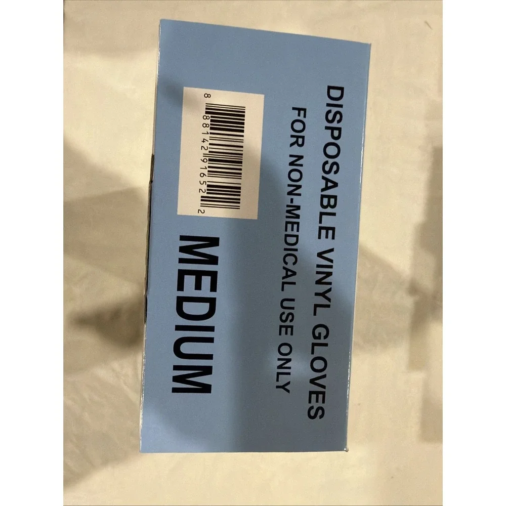 500 Medium Disposable Powder‎ Fret Vinyl Gloves. Lot Of 5 Boxes. 5 Boxes Of 100